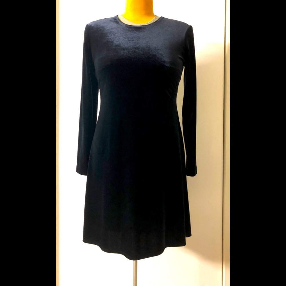 Teddi Evening Velvet Dress 8 Elegant Classic A-Line Stretch Dress